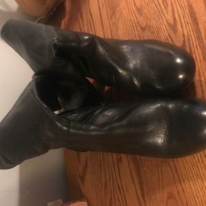 Born Black Leather Boots 3- inch Heel